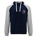 Badet zweifarbiger Kapuzenpullover Unisex, Navy Blue / heather grau, XS