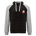 Badet zweifarbiger Kapuzenpullover Unisex, schwarz / heather grau, 2XL