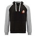 Badet zweifarbiger Kapuzenpullover Unisex, schwarz / heather grau, 3XL