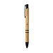 Bambus-Kugelschreiber Bamboo IV, Beschläge schwarz, Mine blau