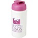 Baseline® Plus grip 500 ml Sportflasche mit Klappdeckel, weiß/rosa