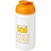 Baseline® Plus grip 500 ml Sportflasche mit Klappdeckel, weiß/orange