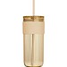 Becher mit Trinkhalm, 660ml SOLEDAD, beige