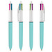 BIC® Kugelschreiber 4 Colours Fashion, türkis,weiß