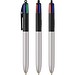 BIC® 4 Colours® Glacé Schwarz - Silberglaté
