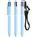 BIC® 4 Colours® Pastell + Schlüsselband Pastellblau