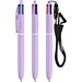 BIC® 4 Colours® Pastell + Schlüsselband Pastelllila