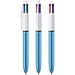 BIC® 4 Colours® Shine Kugelschreiber Weiß/Blaumetallic