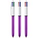 BIC® 4 Colours® Shine Kugelschreiber Weiß/Lilametallic