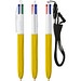 BIC® 4 Colours® Wood Style mit Lanyard Weißes/Gelbes Holz