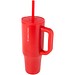 Brady 900 ml RCS-zertifizierter Isolierbecher mit Silikon Trinkhalm, rot