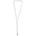 Bucks Sublimation Lanyard mit Schnappverschluss aus recyceltem PET Kunststoff, weiss, 15mm