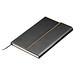 Recycled Leder Geschenkset  Notizbuch mit Metall-Kugelschreiber, schwarz