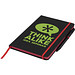 DIN A5 schwarzes Notizbuch mit farbigem Rand, schwarz,rot