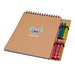 Doodle A5 Softcover Spiralnotizbuch mit Farbstiftset, natur