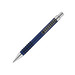 Druckkugelschreiber Porto, blaue Mine, Blau-Metallic