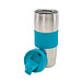 Edelstahl-Isolierbecher Kaffeepause, 400 ml, silber/blau