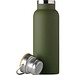 Isolierflasche Helsinki mit Bambusdeckel, 500 ml, dunkelgrün Isolierflasche Helsinki mit Bambusdeckel, 500 ml, dunkelgrün