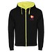 Fuji Kaputzensweatjacke Unisex, schwarz / Fluor Yellow, M