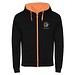 Fuji Kaputzensweatjacke Unisex, schwarz / Fluor Orange, M