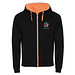 Fuji Kaputzensweatjacke Unisex, schwarz / Fluor Orange, XL