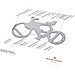 Geschenkartikel: ROMINOX® Key Tool Bicycle / Fahrrad (19 Funktionen) im Motiv-Mäppchen Danke, silber