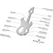 Geschenkartikel: ROMINOX® Key Tool Guitar / Gitarre (19 Funktionen) im Motiv-Mäppchen Danke, silber