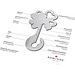Geschenkartikel: ROMINOX® Key Tool Lucky Charm / Kleeblatt Glücksbringer (19 Funktionen) im Motiv-Mäppchen Danke, silber