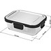Glasbox LOKA, 640 ml, schwarz/transparent