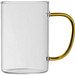 Glastasse mit farbigem Henkel, gelb