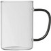 Glastasse mit farbigem Henkel, schwarz