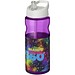 H2O Base Sportflasche mit Ausgussdeckel, 650 ml, lila,weiss