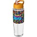 H2O Tempo Sportflasche mit Ausgussdeckel, 700 ml, transparent/orange