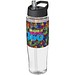 H2O Tempo Sportflasche mit Ausgussdeckel, 700 ml, transparent/schwarz