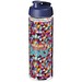 H2O Vibe Sportflasche mit Klappdeckel, 850 ml, transparent,blau
