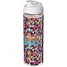 H2O Vibe Sportflasche mit Klappdeckel, 850 ml, transparent,weiss
