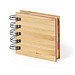 Haftnotiz Ringbuch mit Bambuseinband, beige