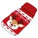 Handwärmer mit weihnachtlichem Stricküberzug , rot