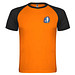 Indianapolis T-Shirt Unisex aus recyceltem Material, Fluor Orange / schwarz, 2XL