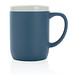 Keramiktasse mit weißem Rand, blau, weiß