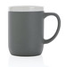 Keramiktasse mit weißem Rand, grau, weiß