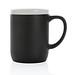 Keramiktasse mit weißem Rand, schwarz, weiß