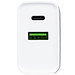 Ladegerät mit 20W Power Delivery und Quick Charge für USB Typ A und Typ C