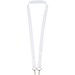 Leia Sublimation RPET-Lanyard mit 2 Metallhaken, weiss, 15mm
