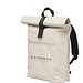Lennon Roll-Top Recycled PU Backpack Rucksack, Beige