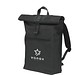Lennon Roll-Top Recycled PU Backpack Rucksack, Schwarz