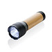 Lucid 3W Taschenlampe aus RCS recycelt. Kunststoff & Bambus, schwarz, braun