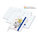 Geiger-Notes Match-Hybrid White Bestseller Notizbuch A4, Natura, inkl. Druck, mittelblau