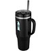 Melbourne 1200 ml RCS-zertifizierter Isolierbecher mit Strohhalm, schwarz