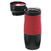 Metall-Isolierbecher Grip, 380 ml, schwarz/rot